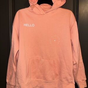 Coral pink Hello Hoodie